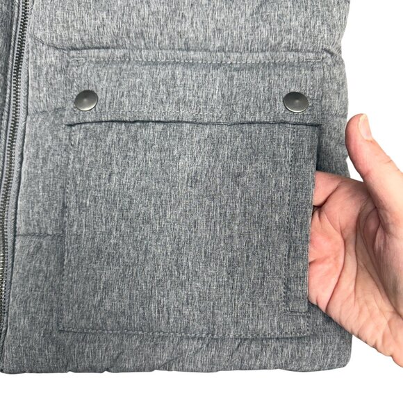 EUC Men's H&M Puffer Zip Vest Quilted Gray | 38 R - Picture 4 of 10
